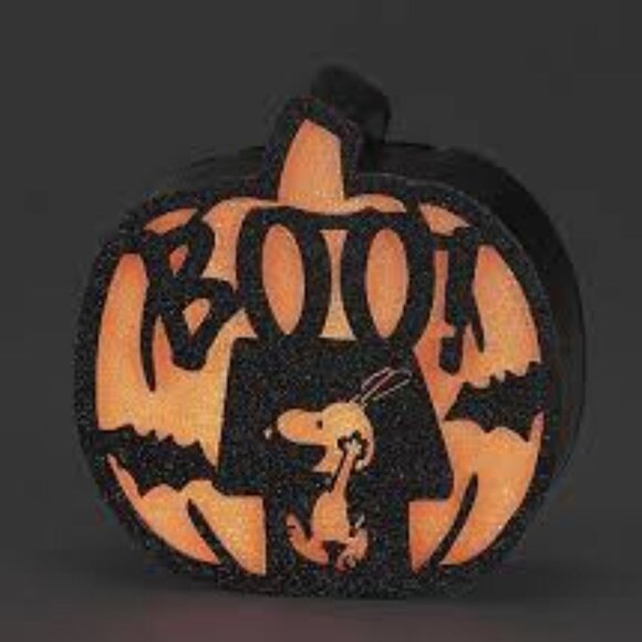Roman Peanuts Snoopy's Doghouse Boo! Pumpkin LED Halloween Decor - Picture 14 of 14